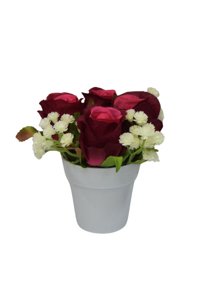 Mini Artificial Rose Pot Set - Elegant Floral Decor