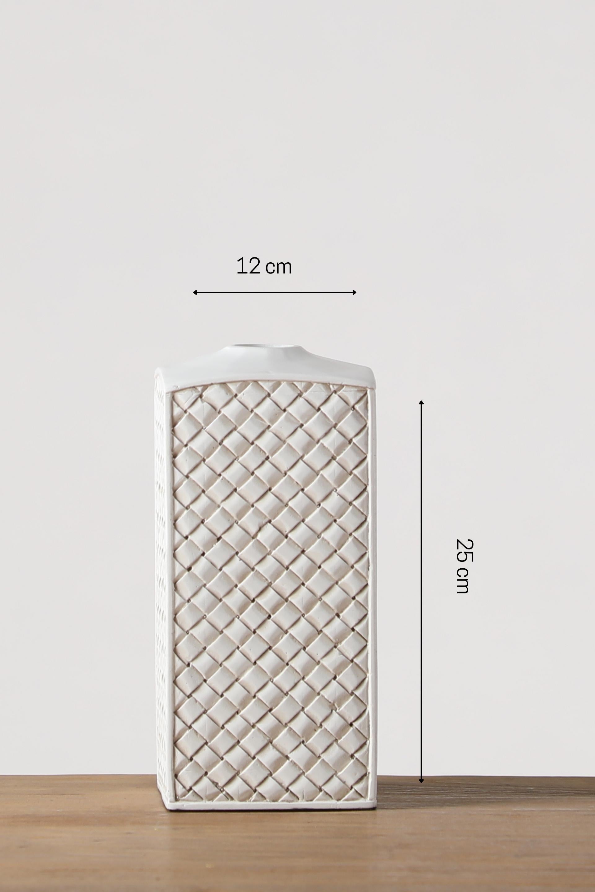 Tall and rectangular in shape resin vase for your home or office decor