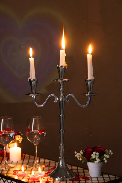 Romantic Glow Candelabra - Silver