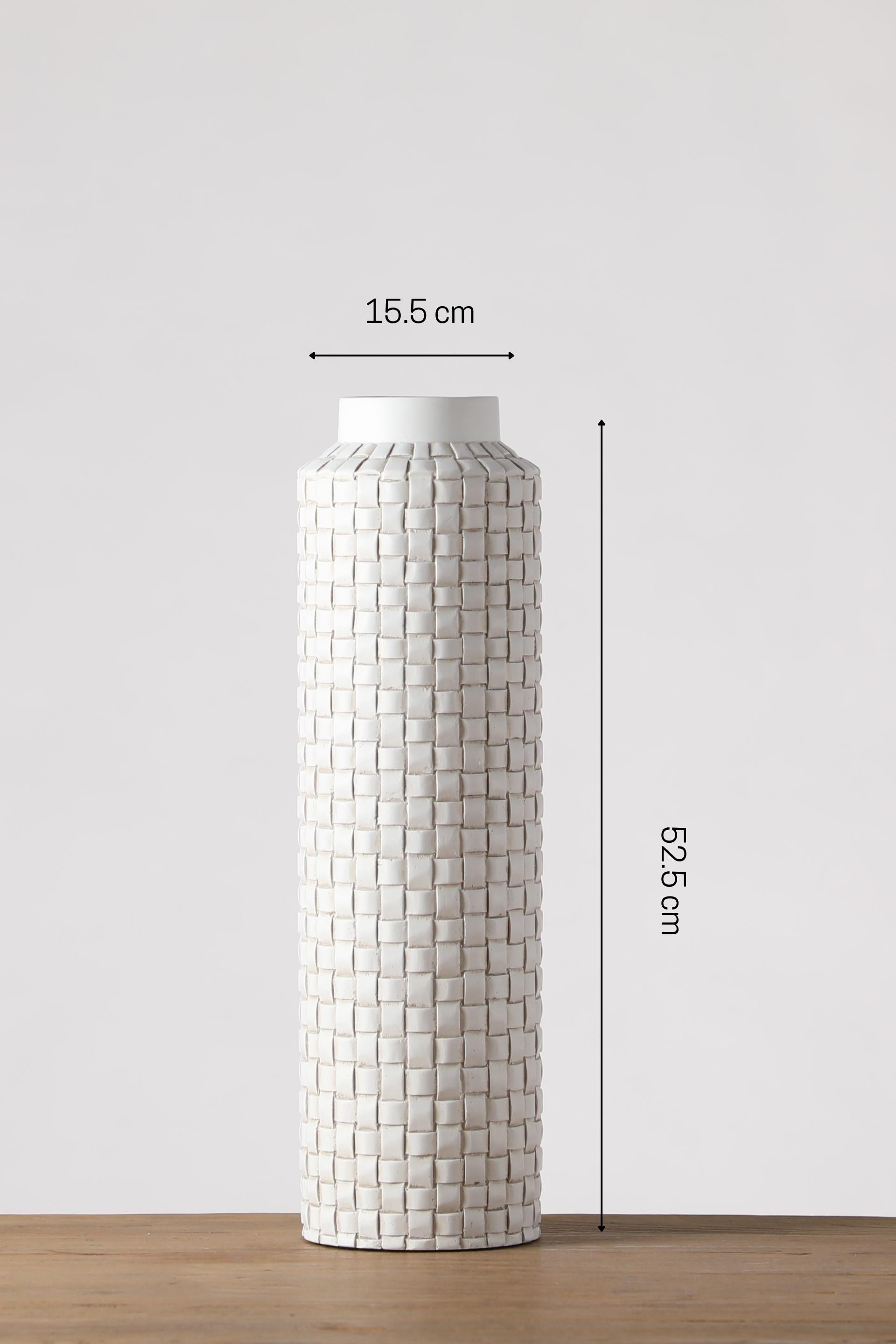 Grid Carved resin vase for your home or office decor-Brown