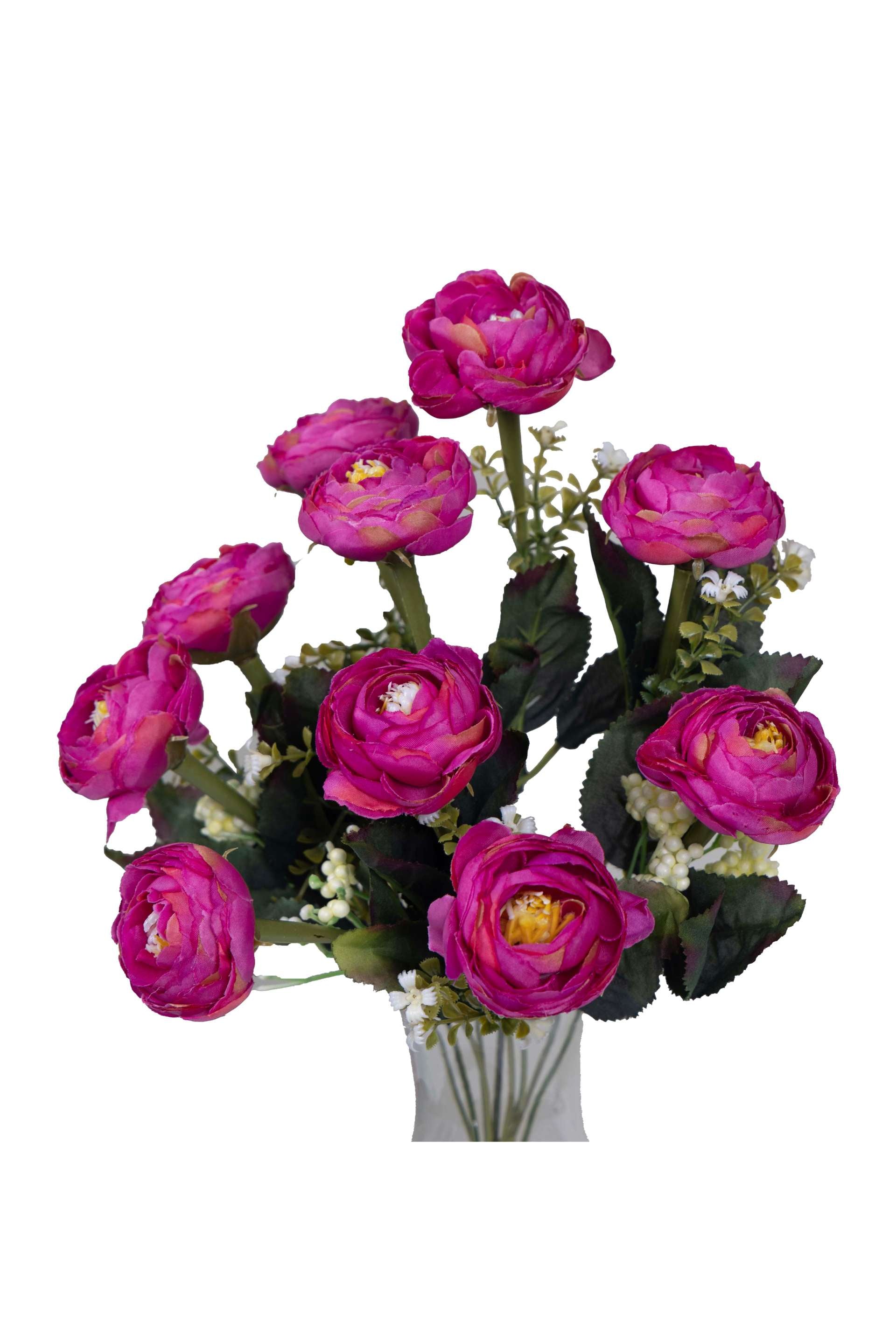 Vibrant Artificial Bloom Flower Bunch-Dark Pink