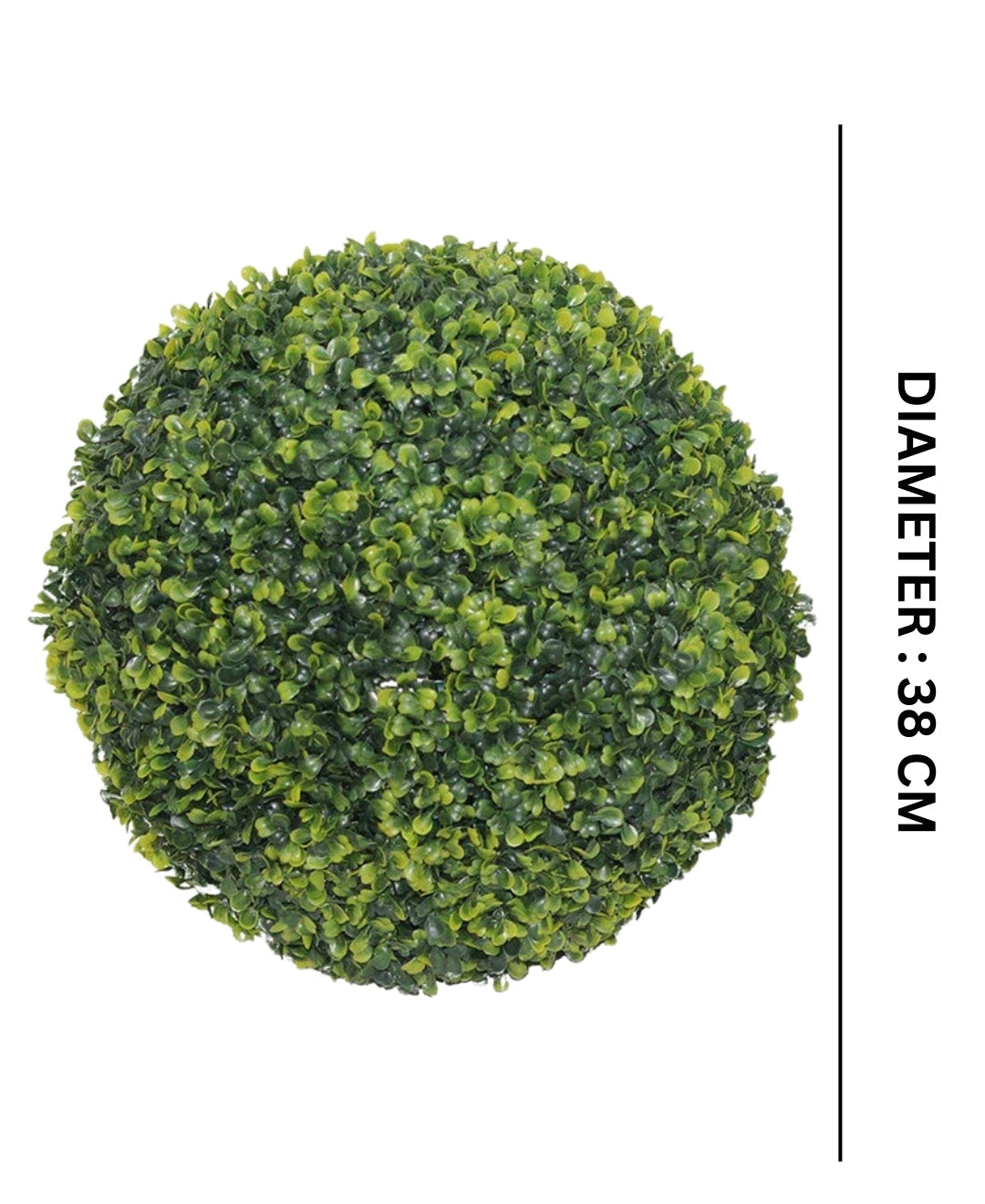 PolliNation Artificial Eucalyptus Boxwood Topiary Ball for Backyard, Balcony, Garden, Wedding and Home Decor (Pack of 1)