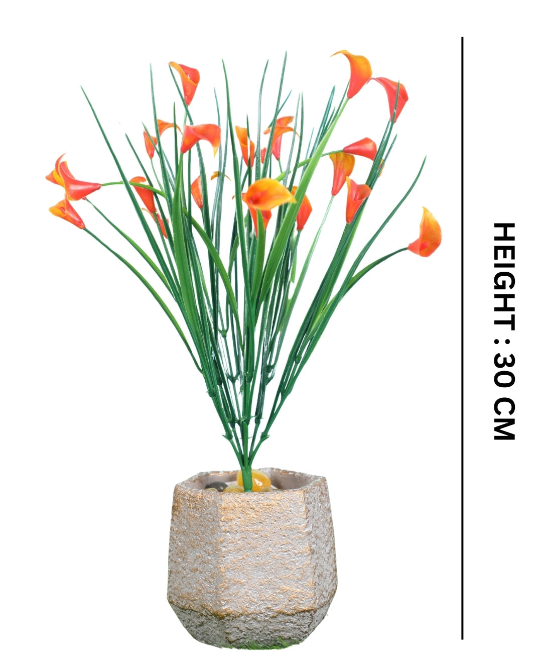 Pollination Vibrant Artificial Callalily Flowers small plant Bunch without Pot for Home Decor  (Pack of 2), Artificial flowers for home decoration