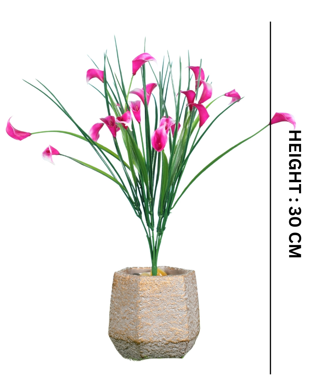 Pollination Vibrant Artificial Callalily Flowers small plant Bunch without Pot for Home Decor  (Pack of 2), Artificial flowers for home decoration