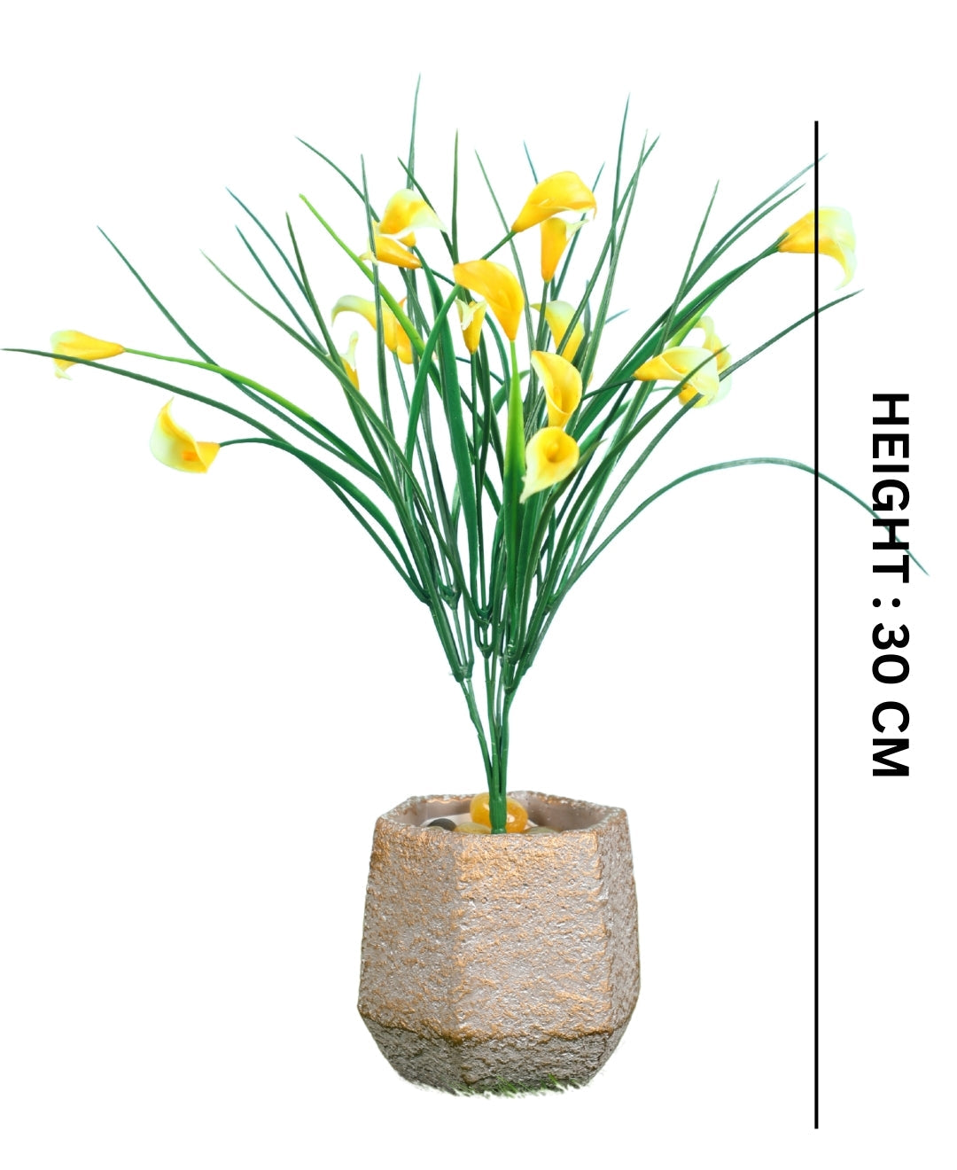 Pollination Vibrant Artificial Callalily Flowers small plant Bunch without Pot for Home Decor  (Pack of 2), Artificial flowers for home decoration
