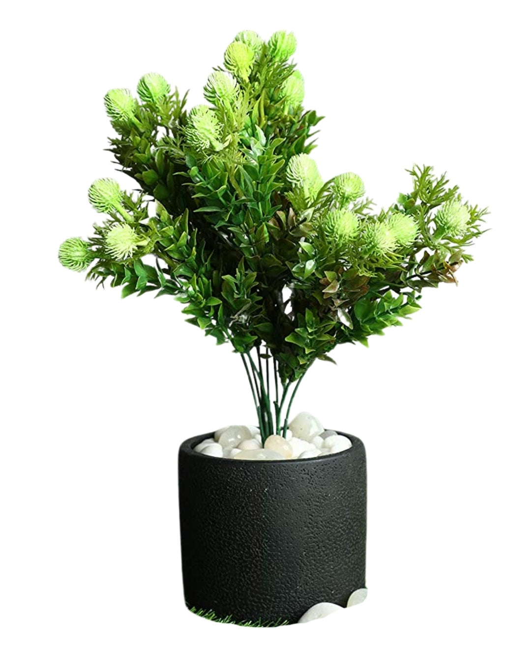 PolliNation Artificial small plant Green Bunch without Pot (Pack of 2), Artificial flowers for home decoration