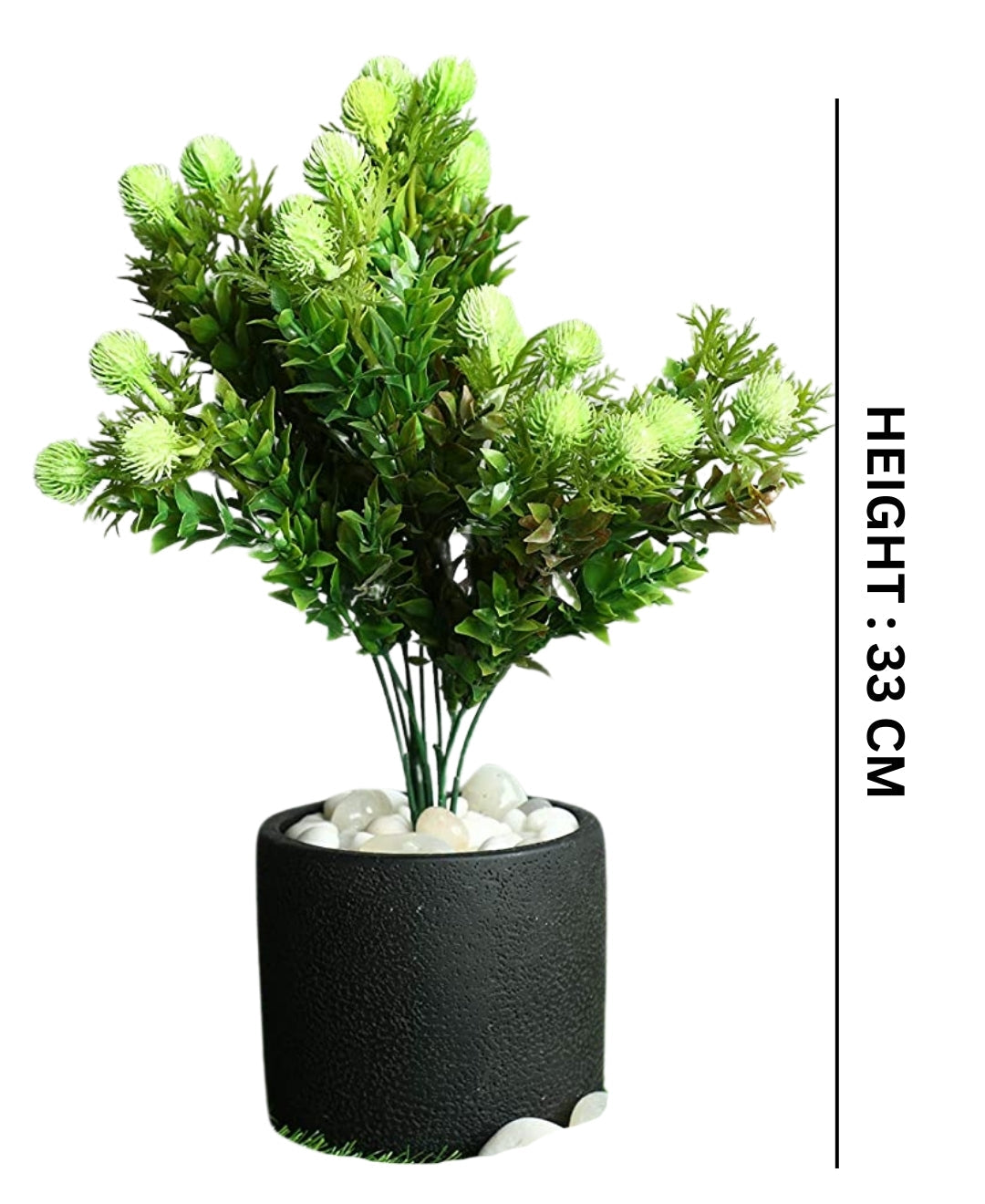 PolliNation Artificial small plant Green Bunch without Pot (Pack of 2), Artificial flowers for home decoration