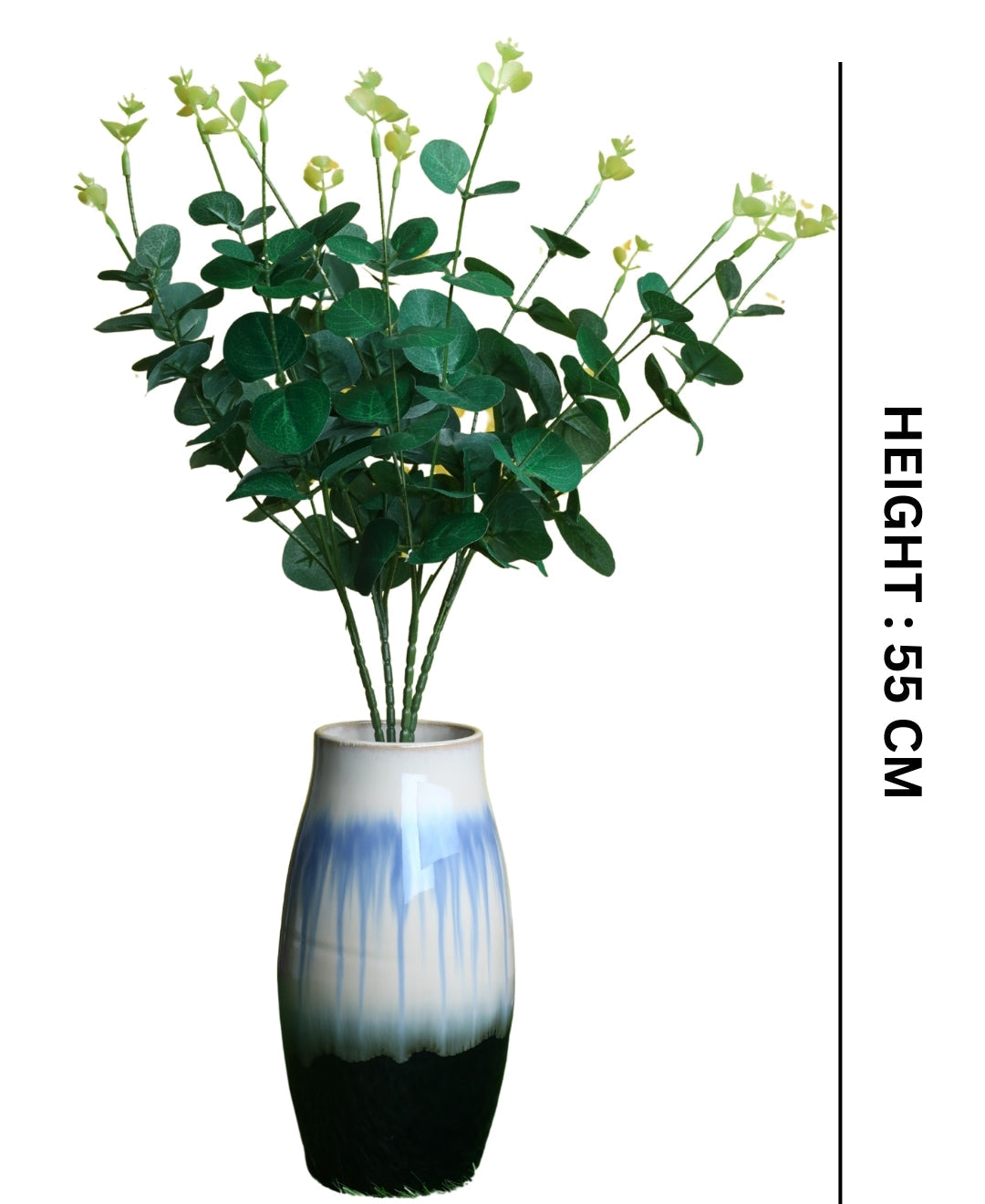 Pollination Eucalyptus Artificial Flower Bunch without Pot (Pack of 2)