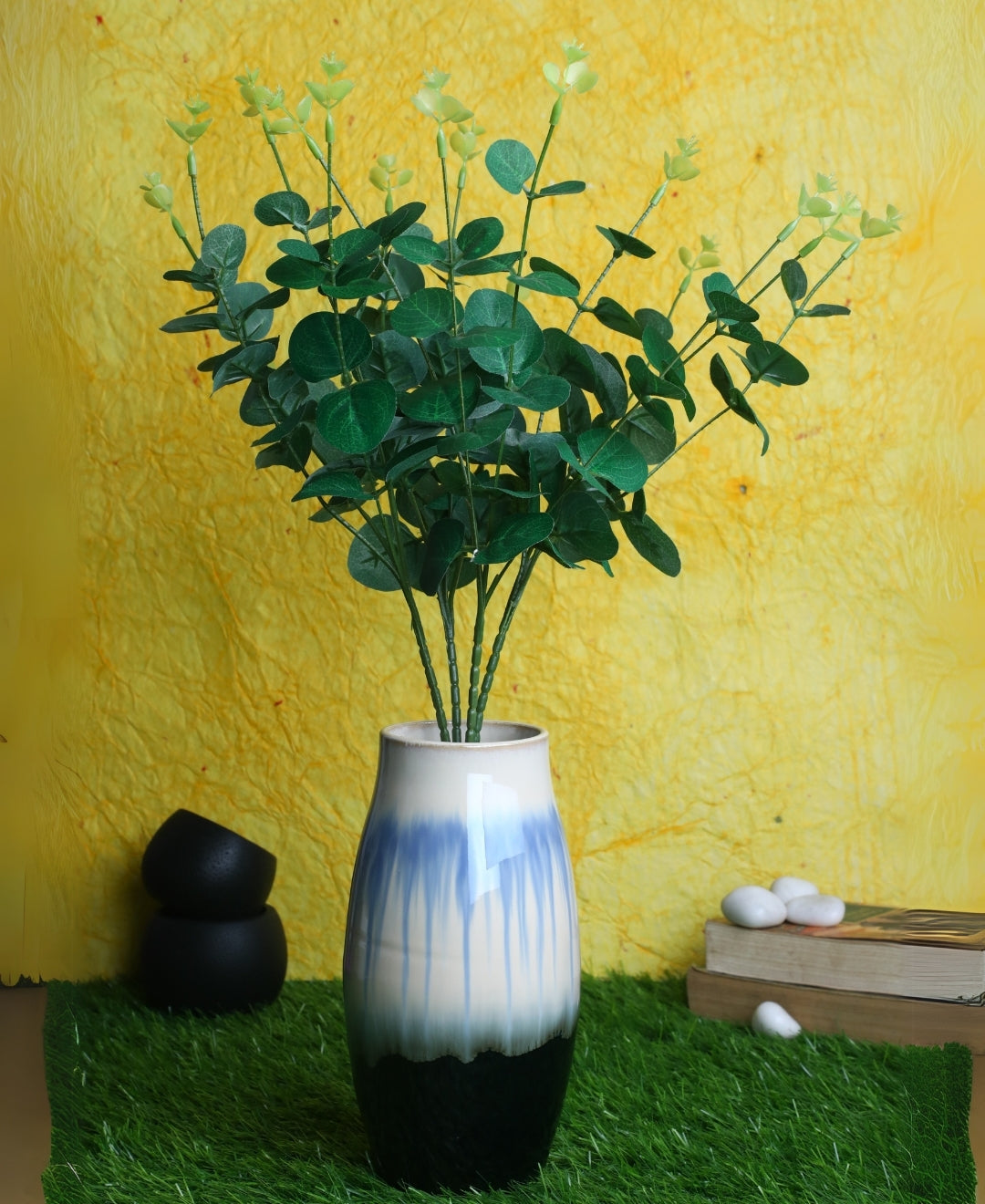 Pollination Eucalyptus Artificial Flower Bunch without Pot (Pack of 2)