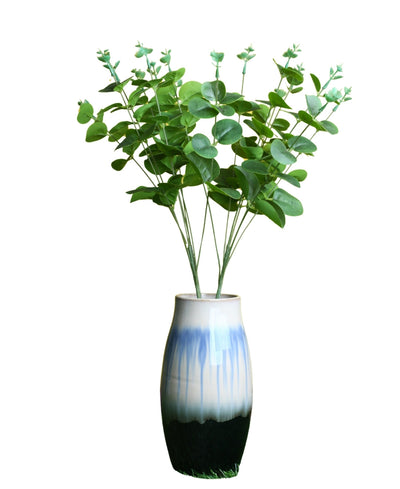 PolliNation Pink Eucalyptus Artificial small plant Flower Bunch Without Pot for Home, Office, Restaurant, Hotel, Party, Balcony, Garden Decor, Indoor (Pack of 1)