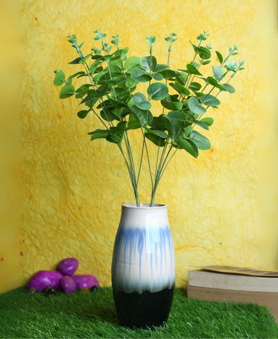 PolliNation Pink Eucalyptus Artificial small plant Flower Bunch Without Pot for Home, Office, Restaurant, Hotel, Party, Balcony, Garden Decor, Indoor (Pack of 1)