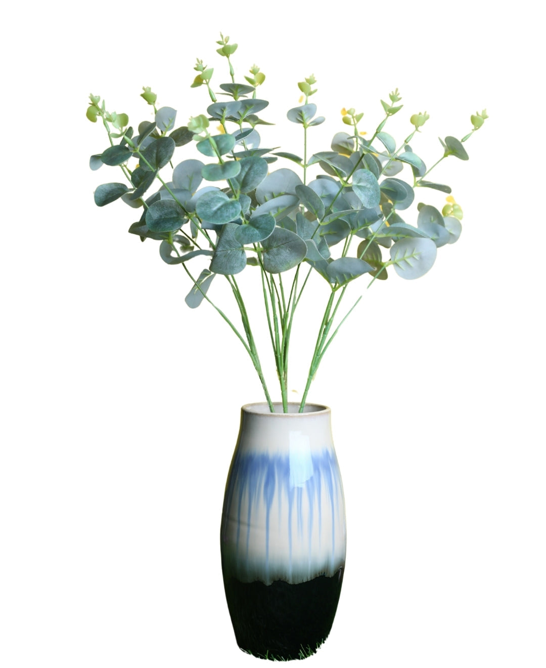 PolliNation Pink Eucalyptus Artificial small plant Flower Bunch Without Pot for Home, Office, Restaurant, Hotel, Party, Balcony, Garden Decor, Indoor (Pack of 1)