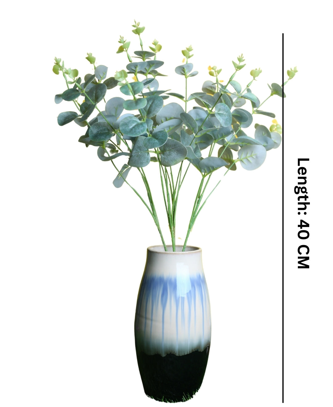 PolliNation Pink Eucalyptus Artificial small plant Flower Bunch Without Pot for Home, Office, Restaurant, Hotel, Party, Balcony, Garden Decor, Indoor (Pack of 1)