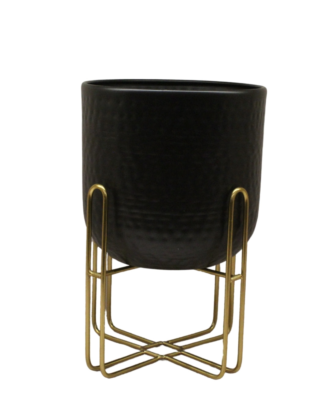 Pollination Metal Diamond punch Table Planter with gold finishing stand-Small