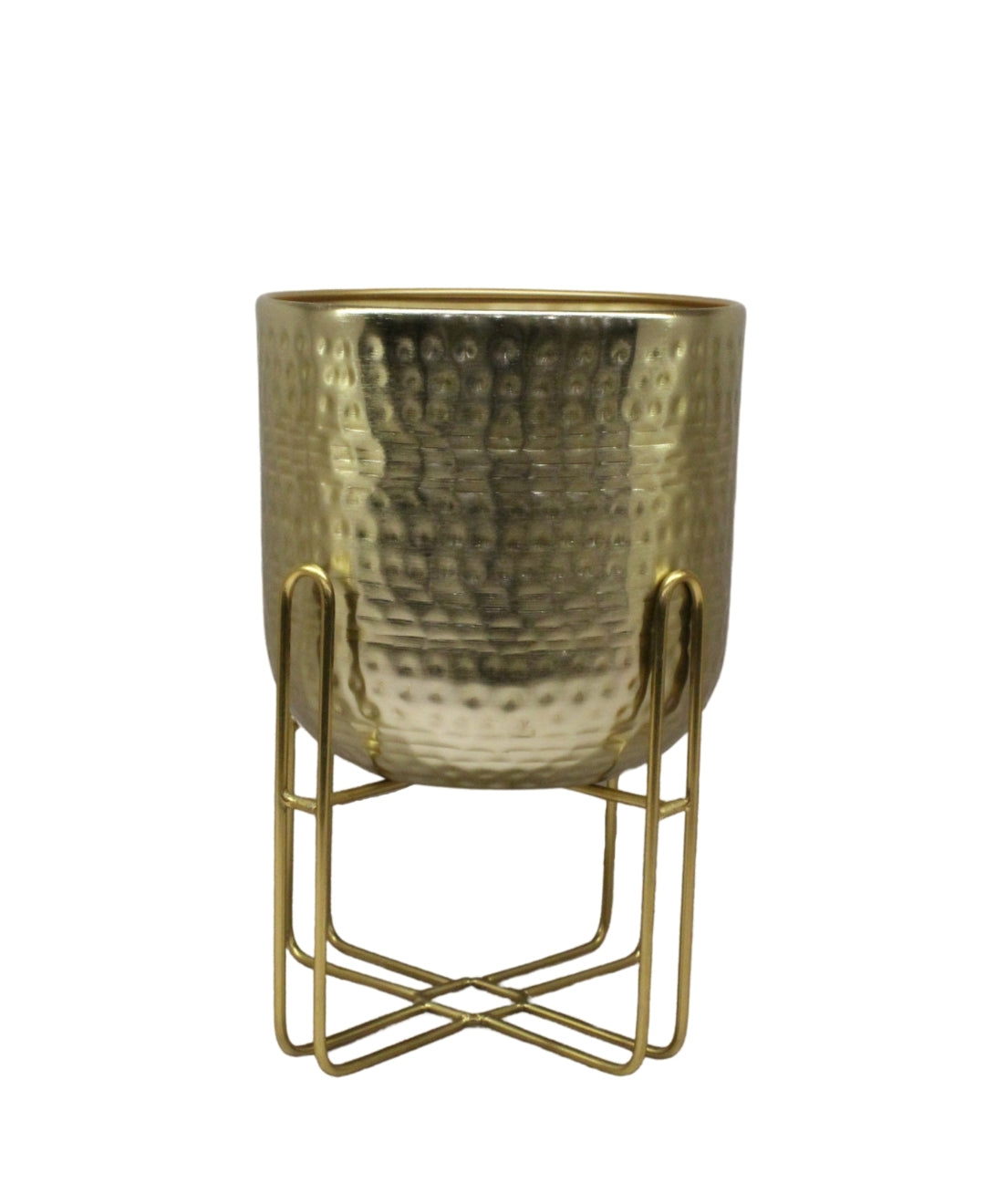 Pollination Metal Diamond punch Table Planter with gold finishing stand-Small