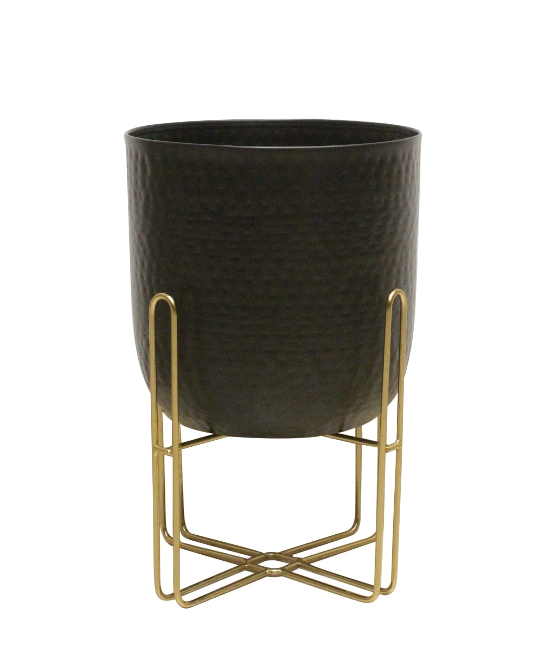 Pollination Metal Diamond punch Table Planter with gold finishing stand-Large