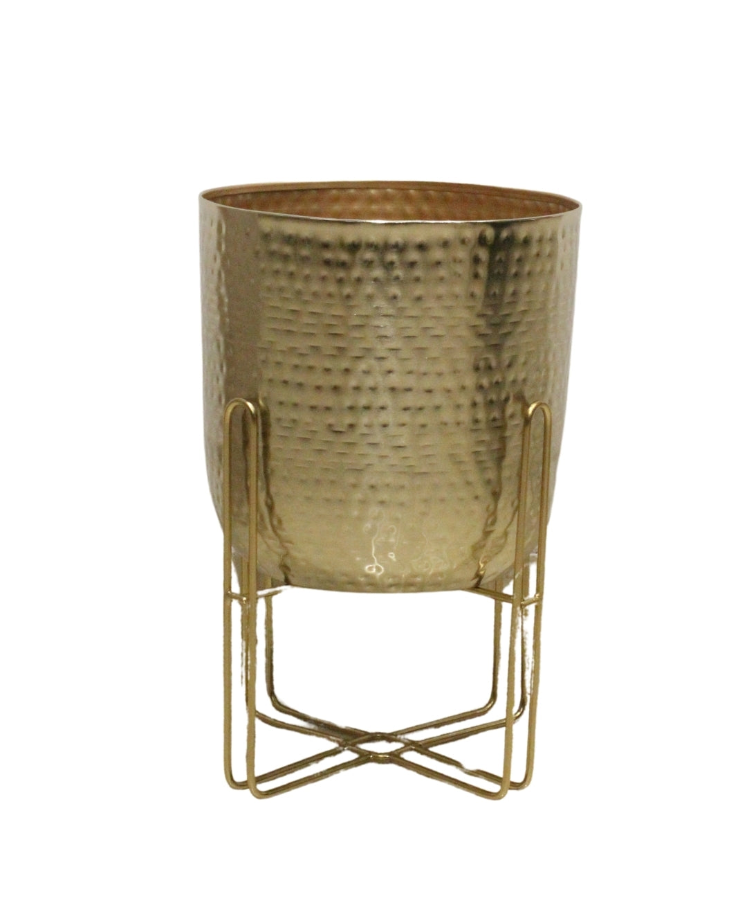 Pollination Metal Diamond punch Table Planter with gold finishing stand-Large
