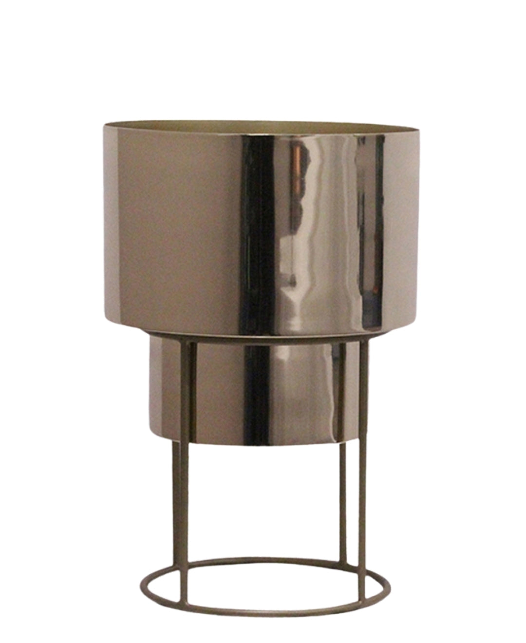 Pollination Metal Flower Pots Planter With Metal Stand For Indoor Outdoor Garden Living Room Office Hall-Large