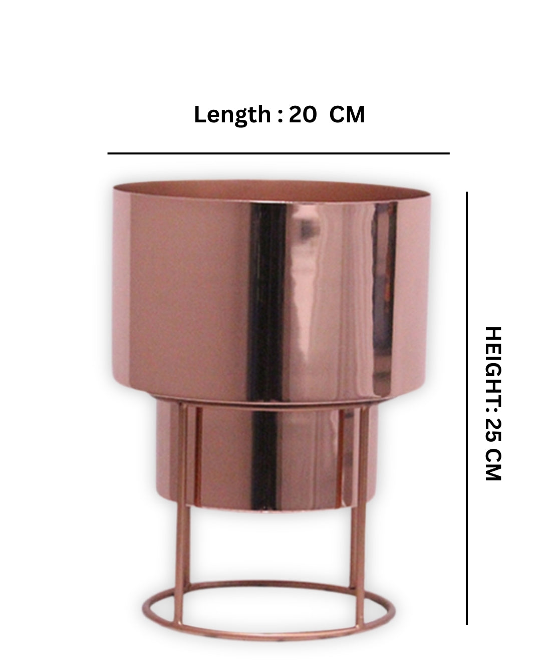 Pollination Metal Flower Pots Planter With Metal Stand For Indoor Outdoor Garden Living Room Office Hall-Large