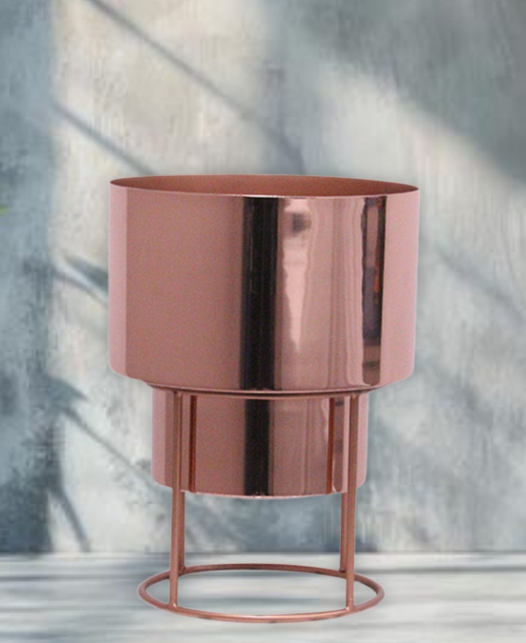 Pollination Metal Flower Pots Planter With Metal Stand For Indoor Outdoor Garden Living Room Office Hall-Large