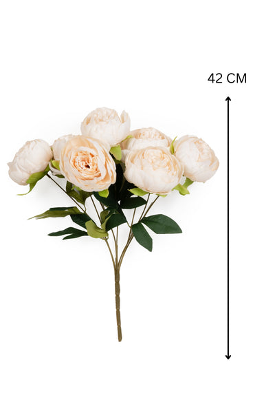 Peony Artificial Flowers Bunch for your home or office decor-Peach