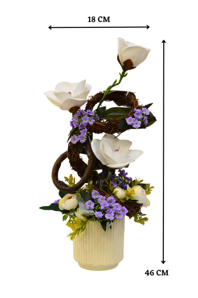 Flower Arrangement in Ceramic Vase