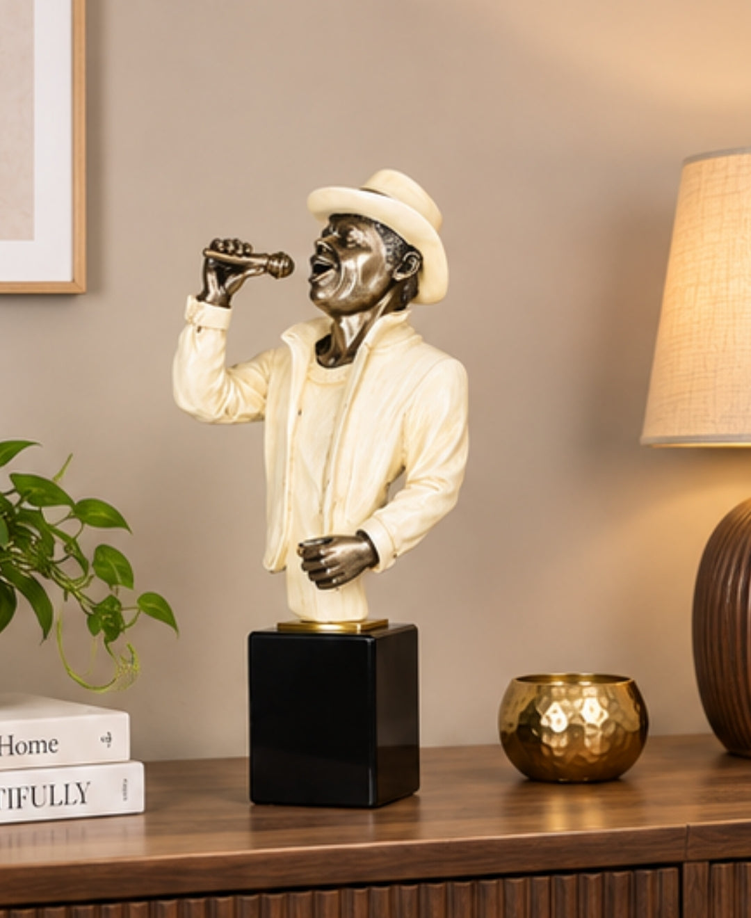 Vintage Musician Sculpture Resin Artifact