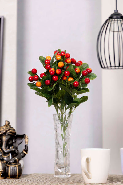 Vibrant Artificial Cherry Bunch-Red