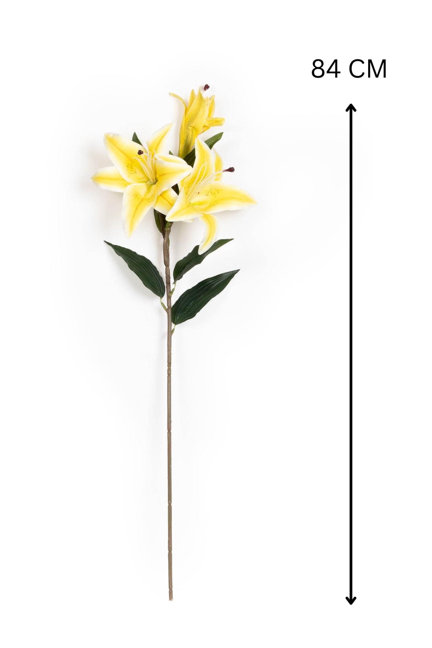 Artificial Lily Flower Stick-Dotted White