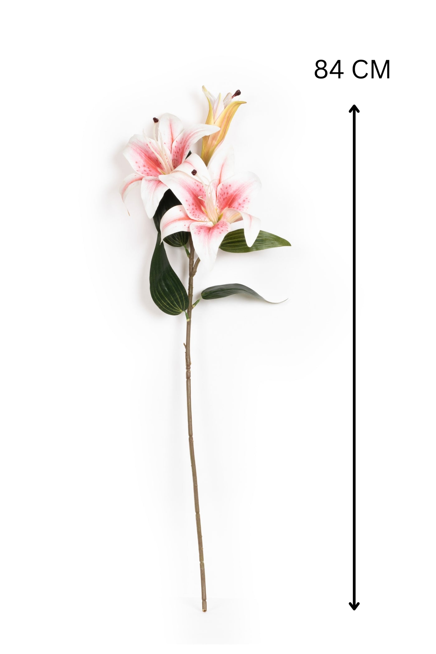 Artificial Lily Flower Stick-Dotted White