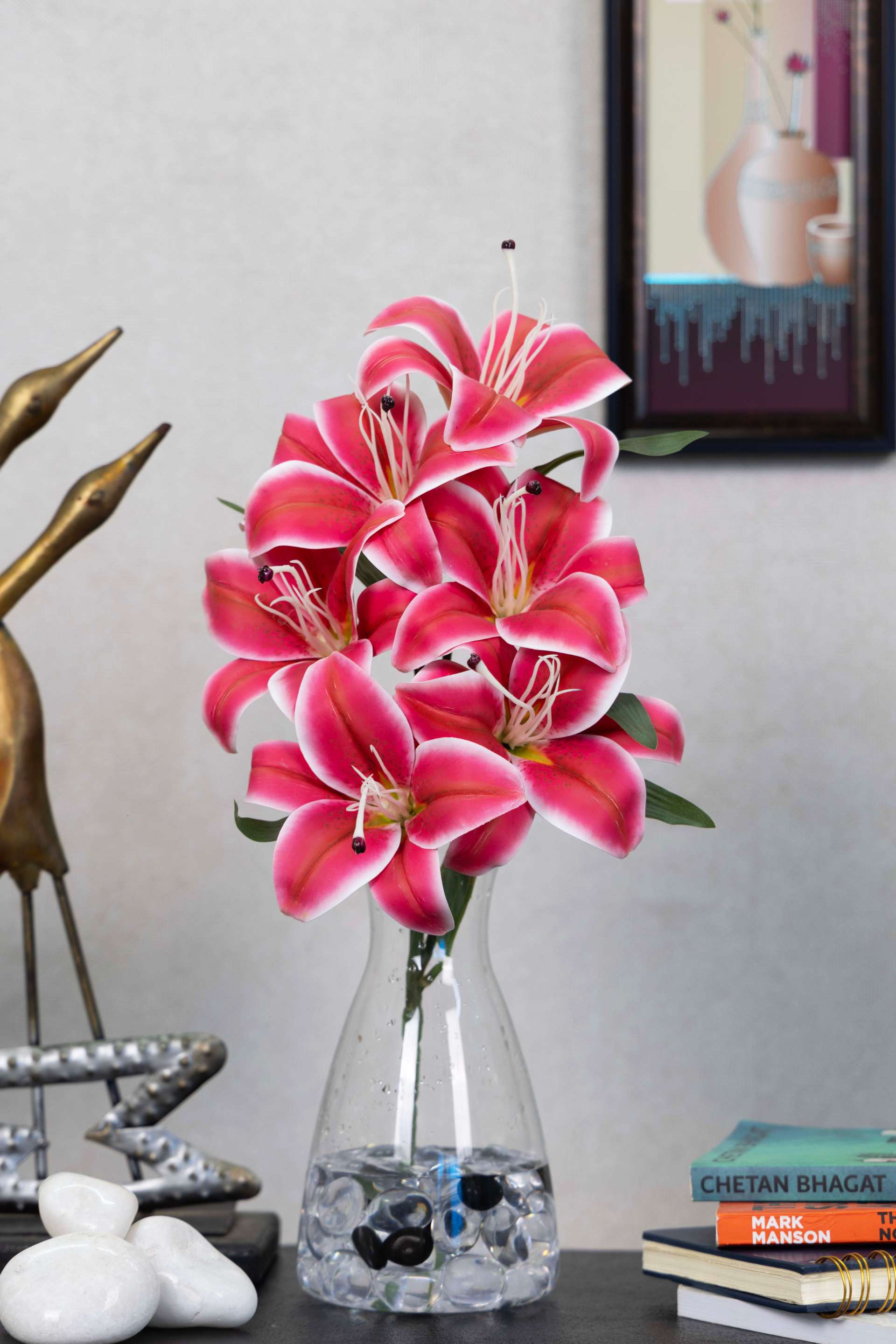 Artificial Lily Flowers for your home or office decor-White