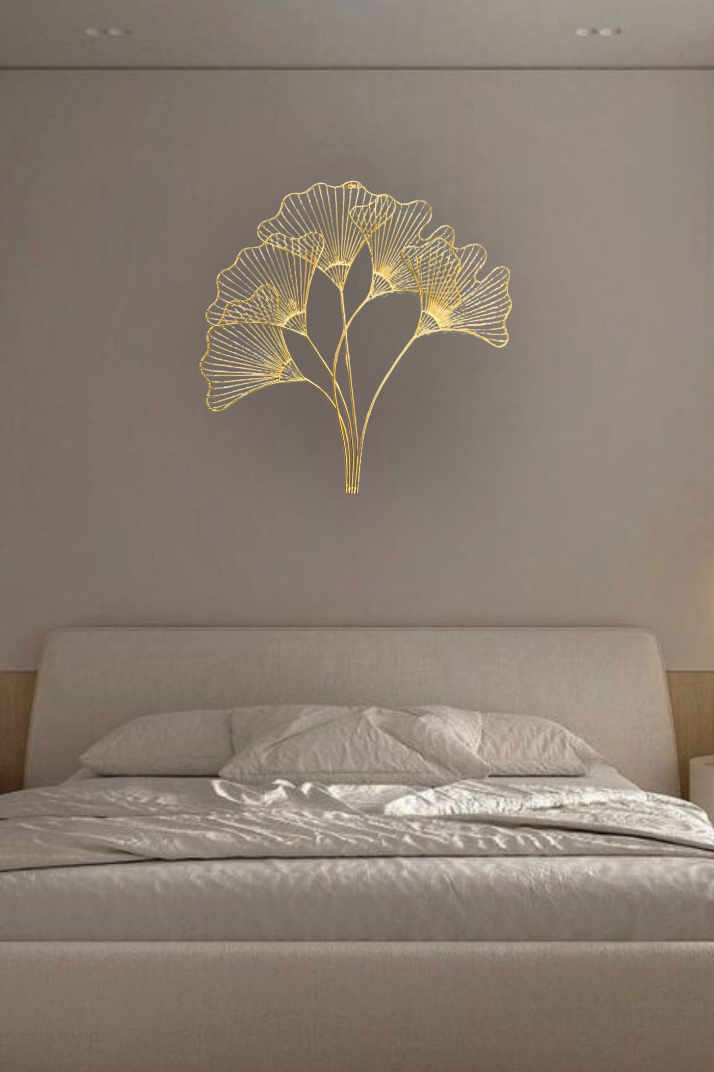 PolliNation Golden Ginkgo Leaf Metal Wall Art