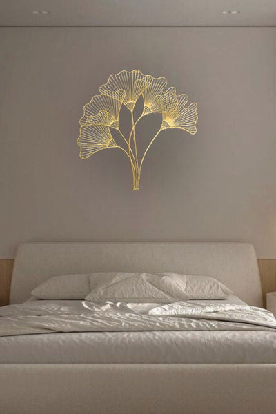 PolliNation Golden Ginkgo Leaf Metal Wall Art