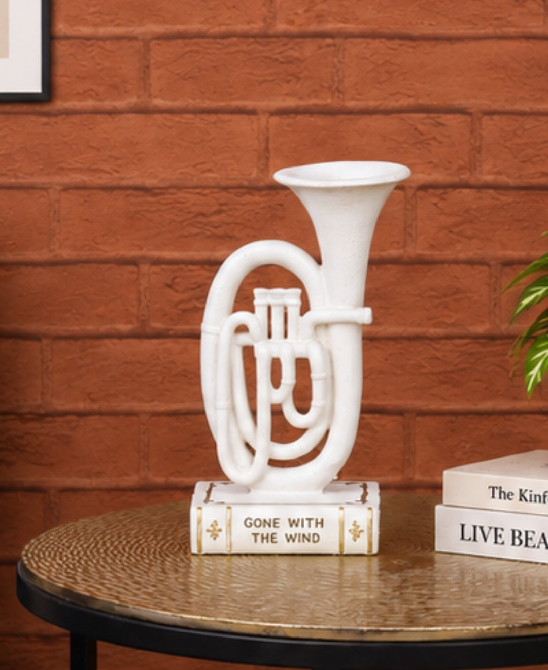 Modern Musical Horn Sculpture Resin Artifact