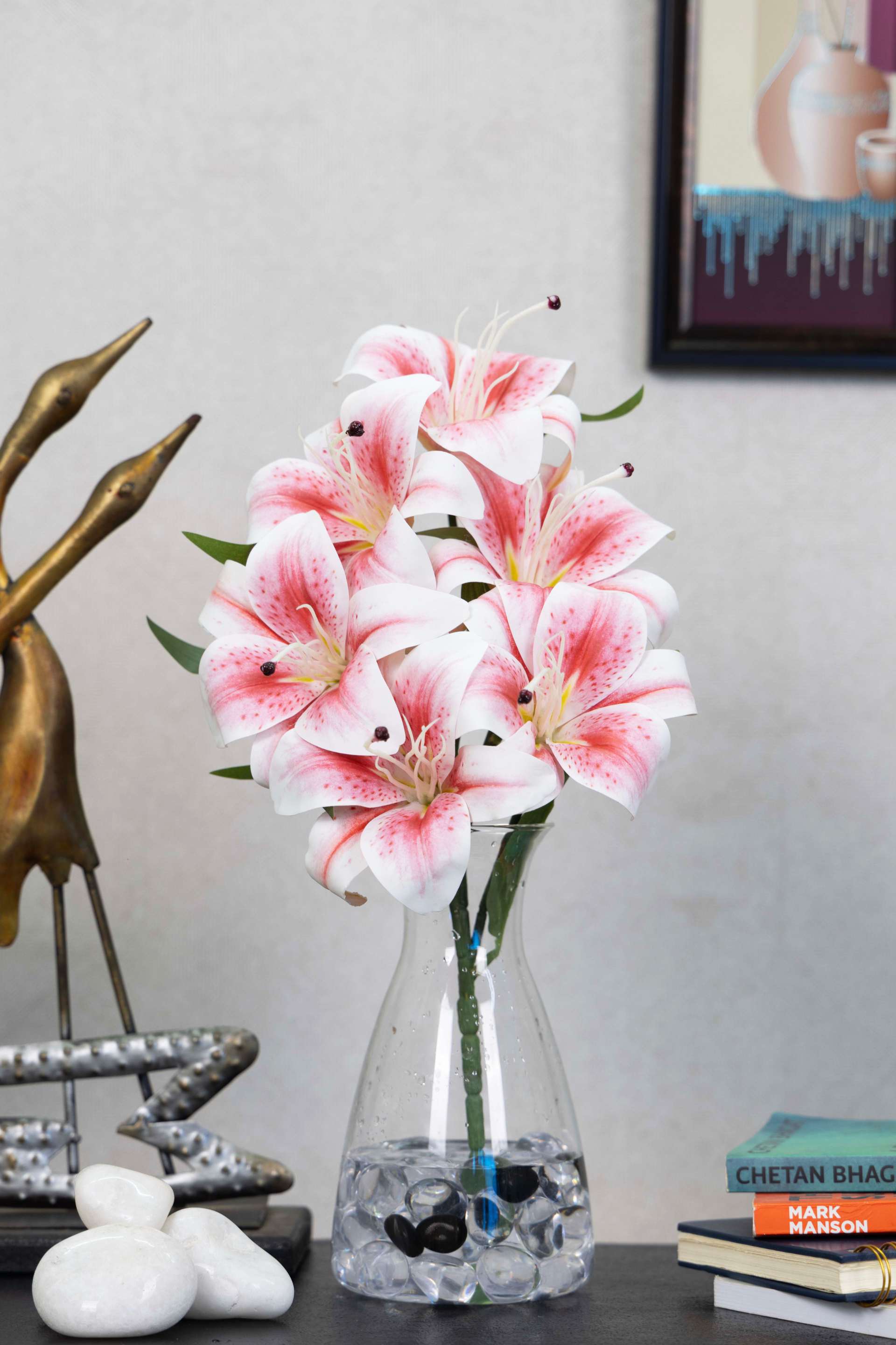 Artificial Lily Flowers for your home or office decor-White