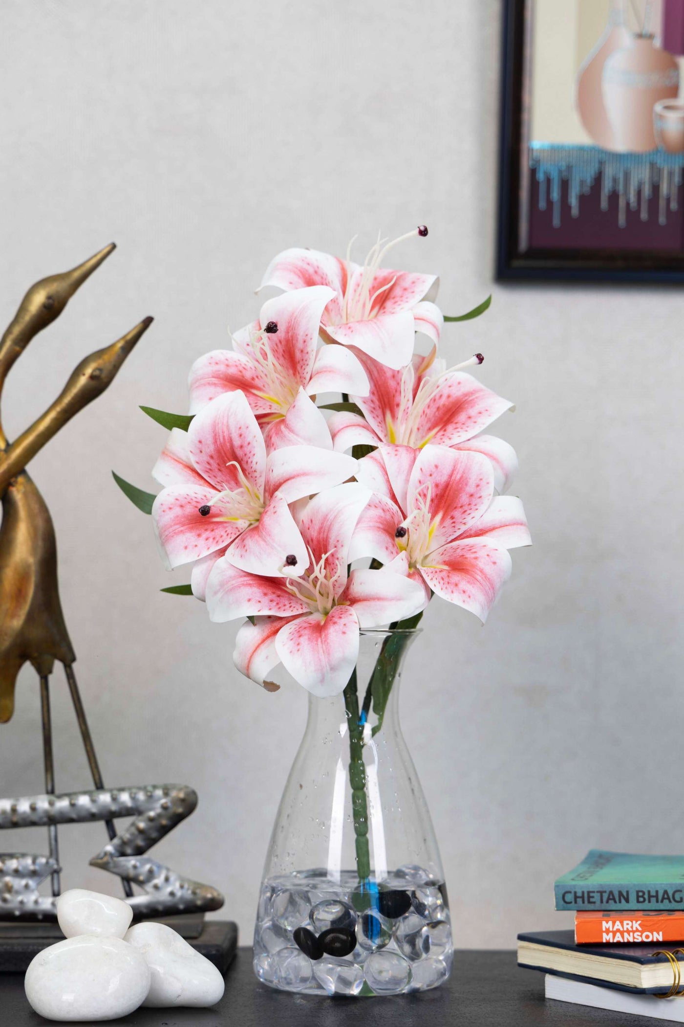 Artificial Lily Flowers for your home or office decor-Orange