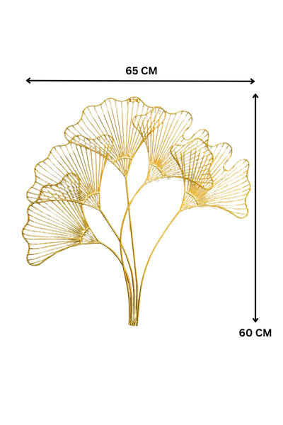 PolliNation Golden Ginkgo Leaf Metal Wall Art