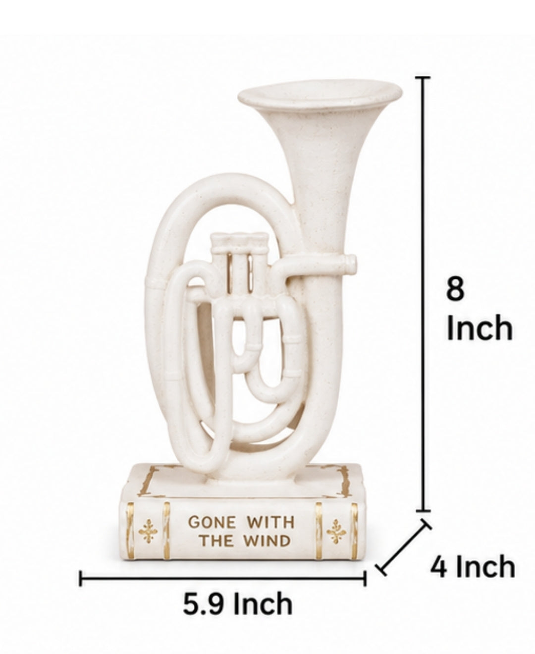 Modern Musical Horn Sculpture Resin Artifact
