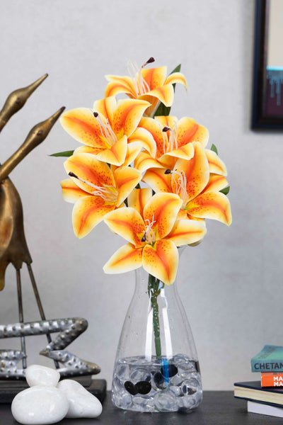 Artificial Lily Flowers for your home or office decor-Orange