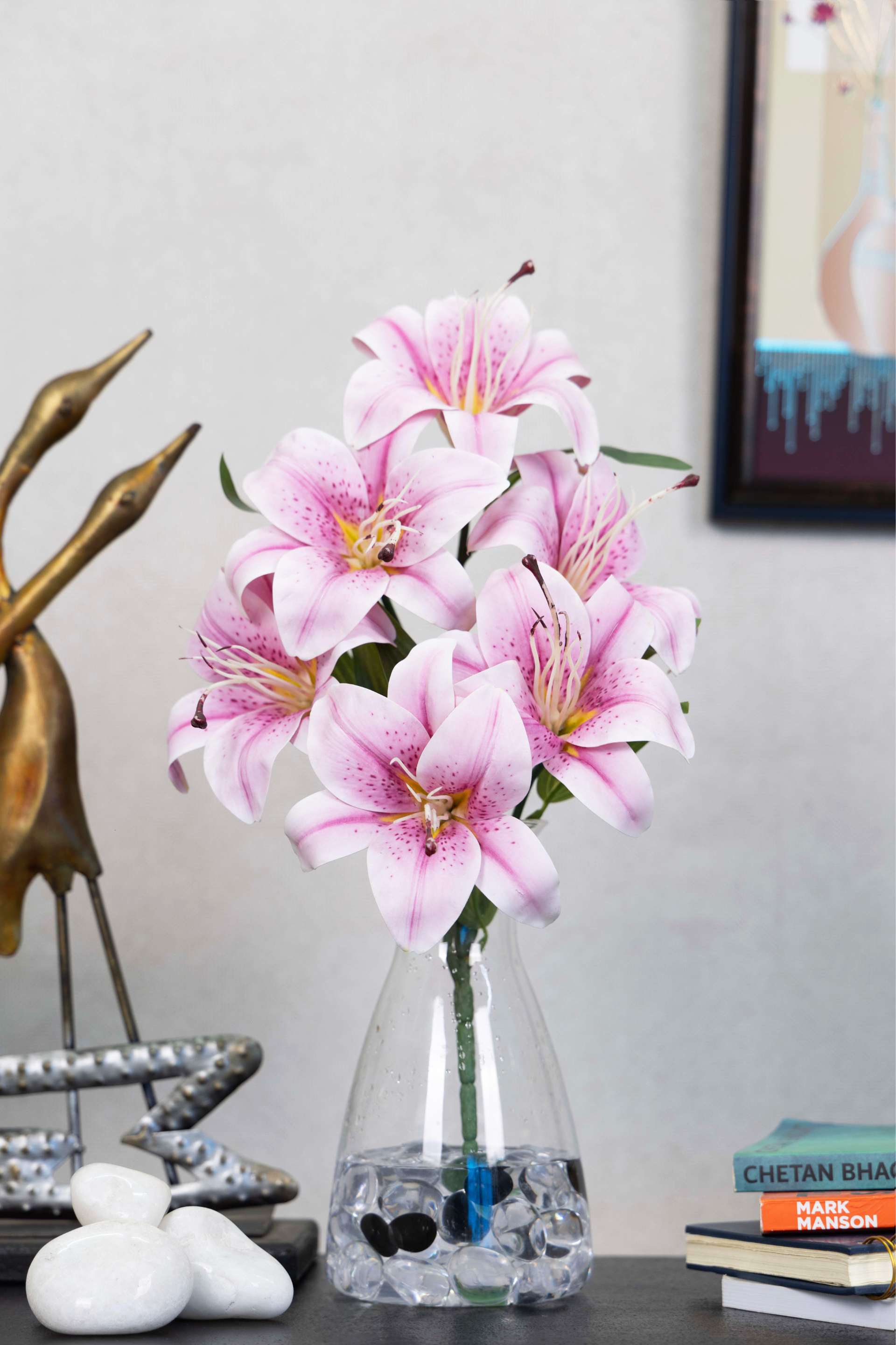 Artificial Lily Flowers for your home or office decor-White