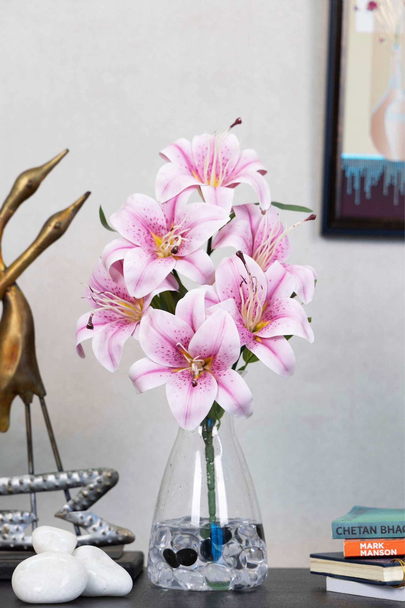 Artificial Lily Flowers for your home or office decor-Orange