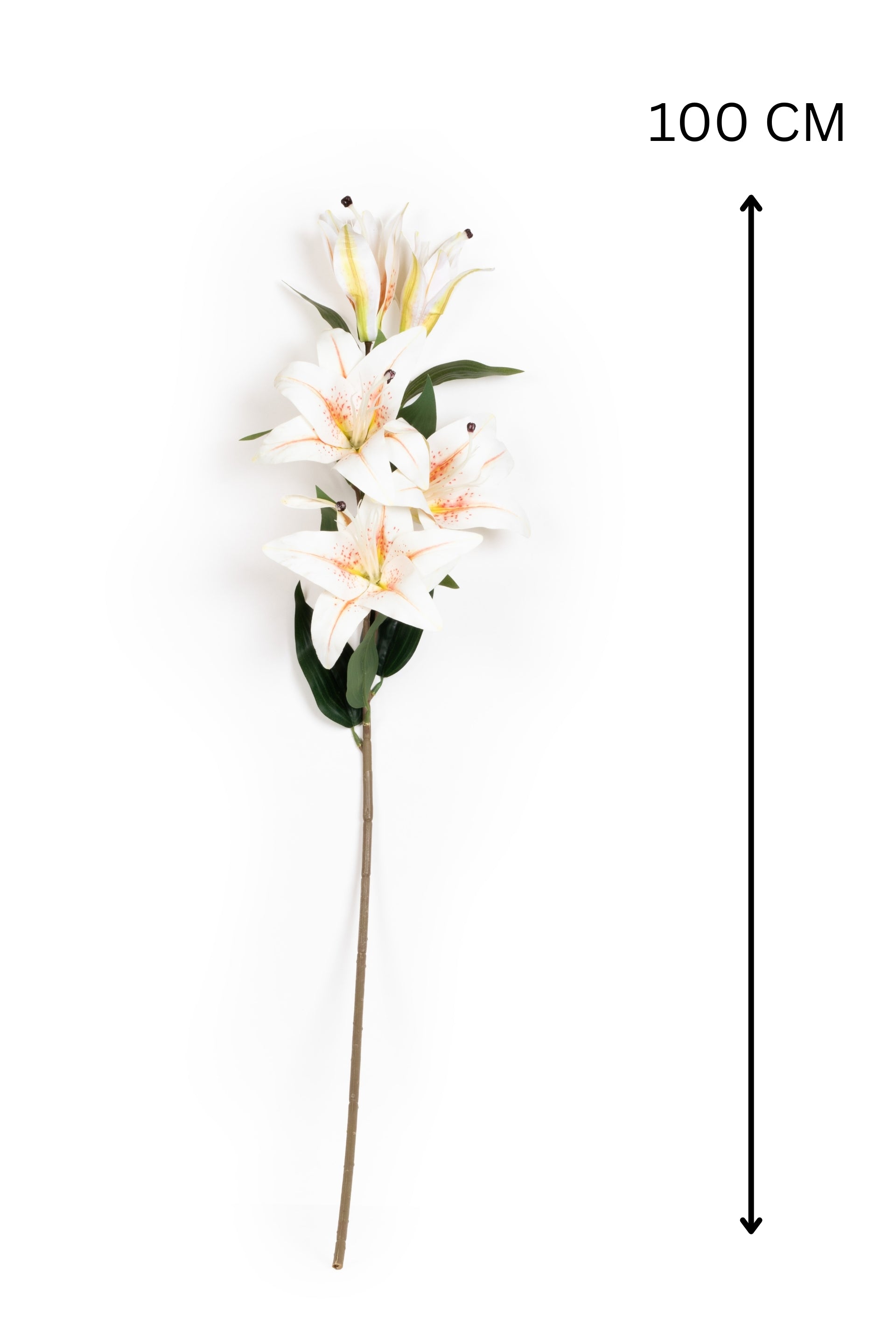 Art Street Artificial Oriental Lily Flower Sticks-Dotted White