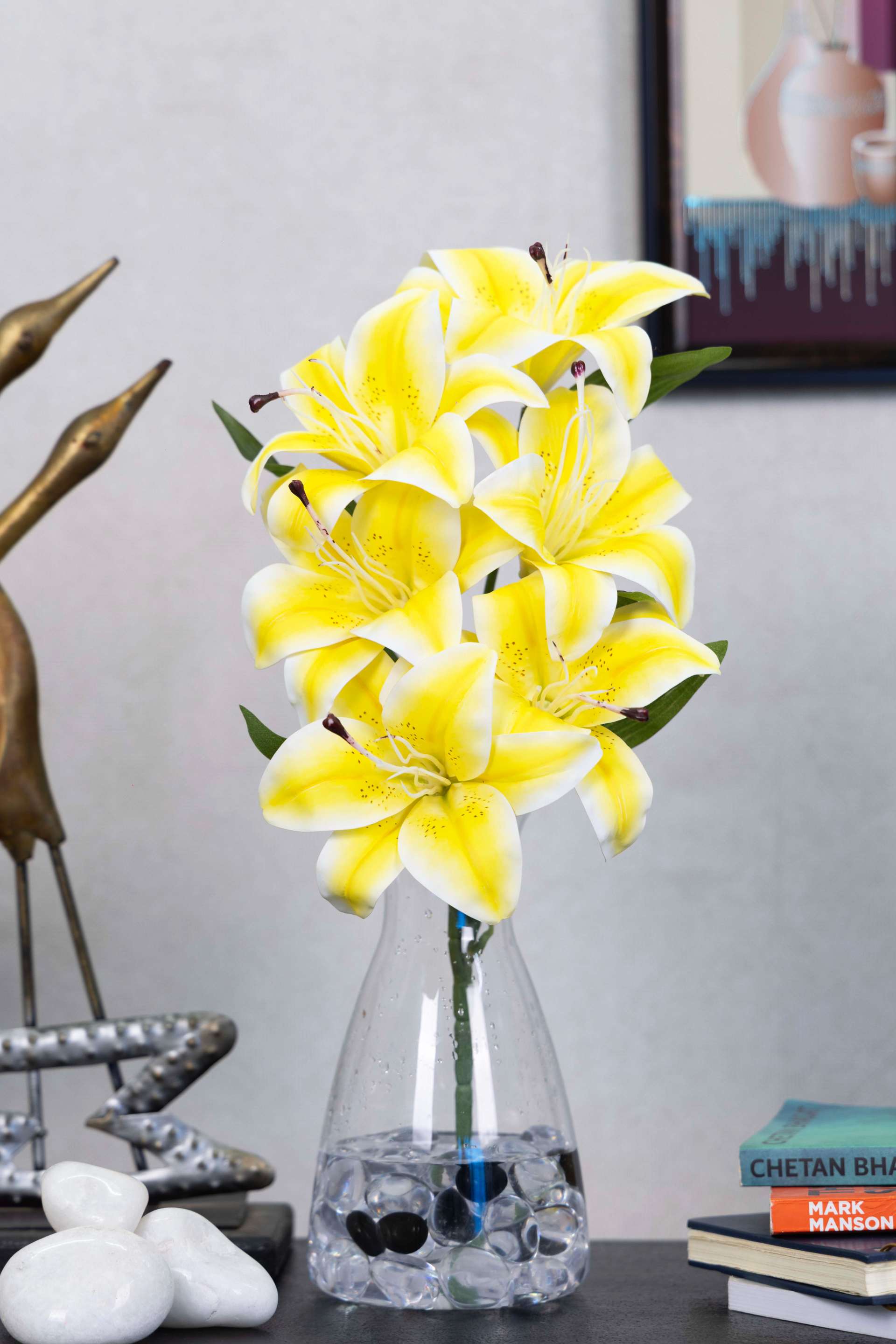 Artificial Lily Flowers for your home or office decor-White