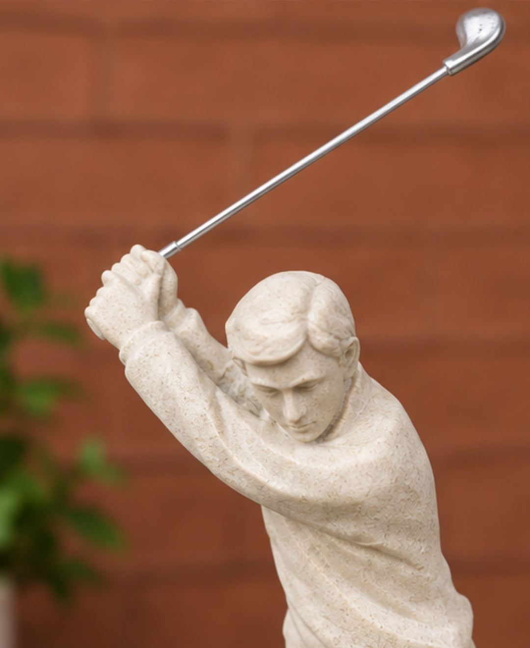 Modern Golfer Swing Sculpture Resin Artifact