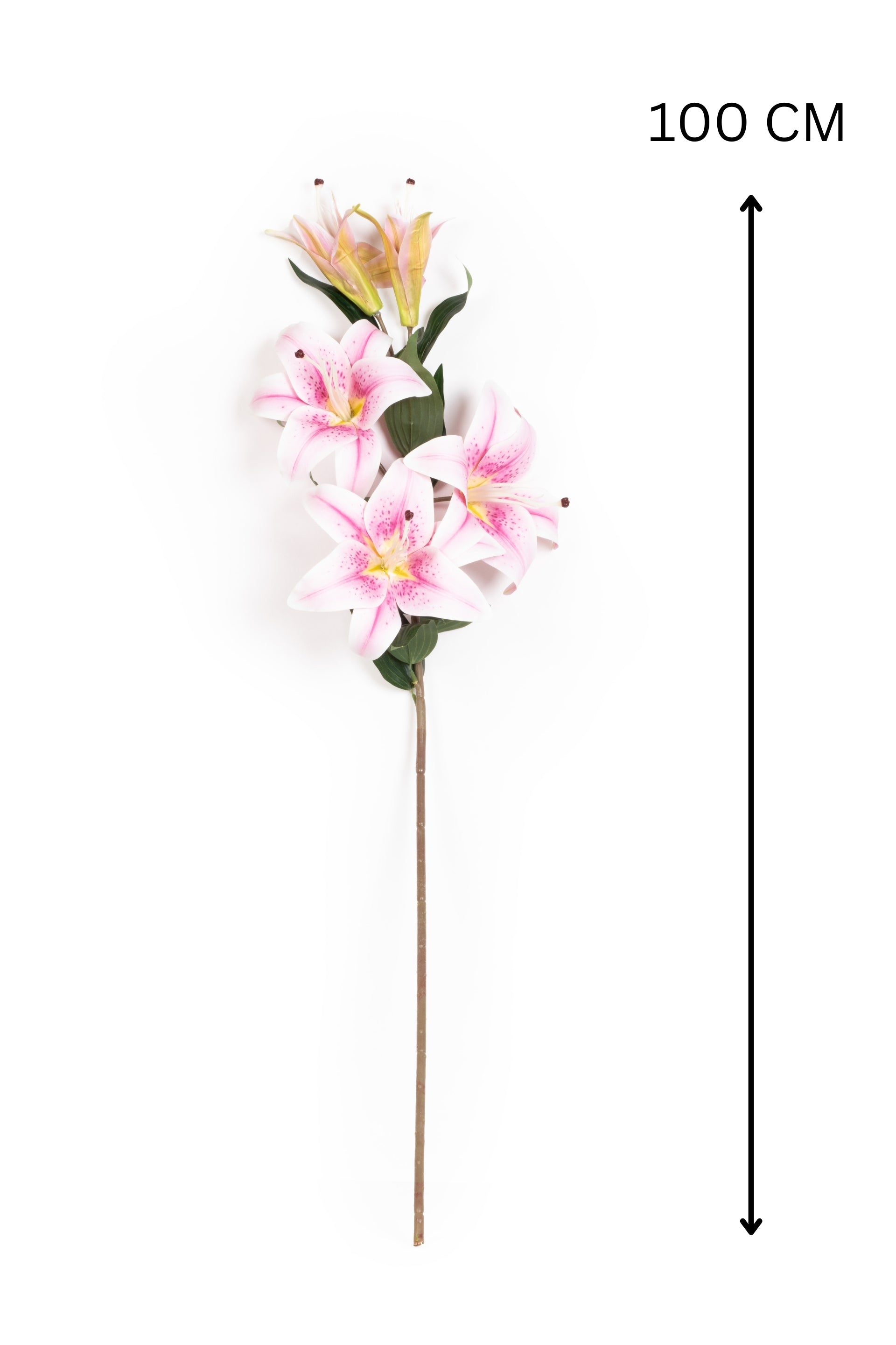 Art Street Artificial Oriental Lily Flower Sticks-Dotted White