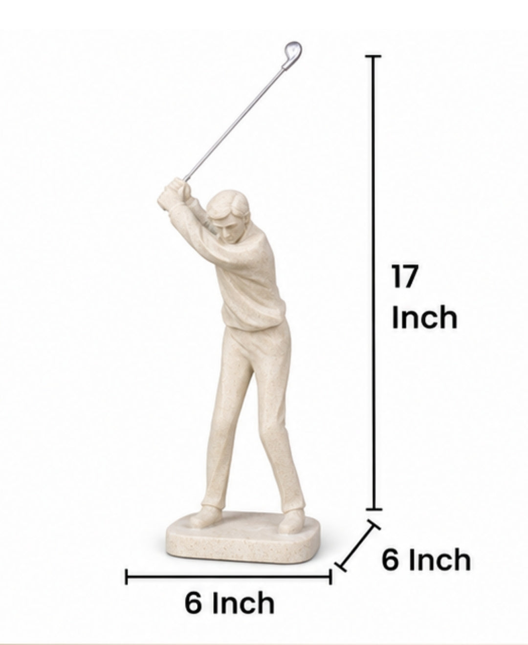 Modern Golfer Swing Sculpture Resin Artifact