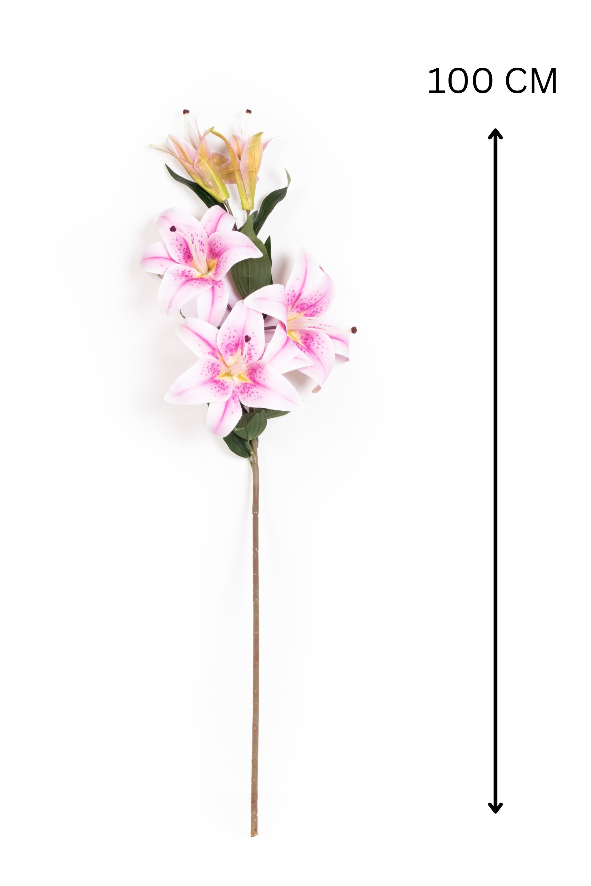 Art Street Artificial Oriental Lily Flower Sticks-Dotted White