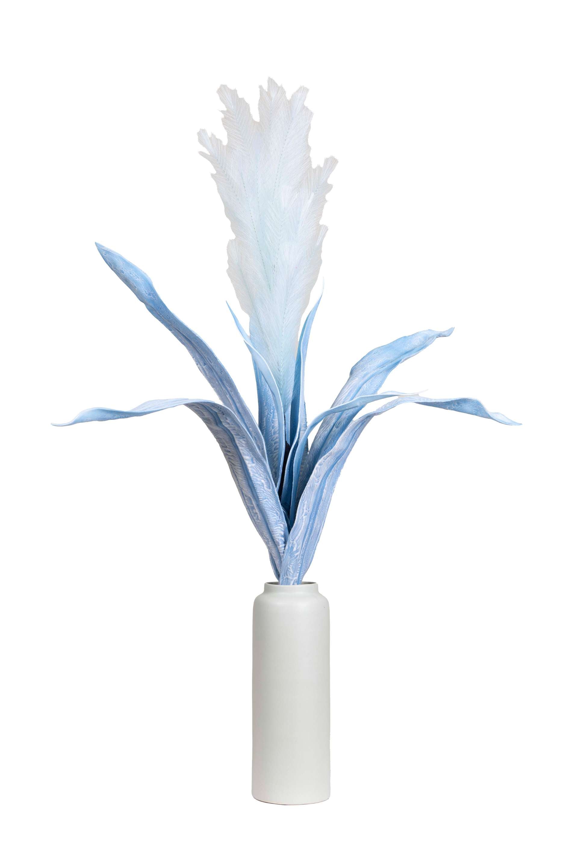 Artificial Feather & Leaf Stem-Brown