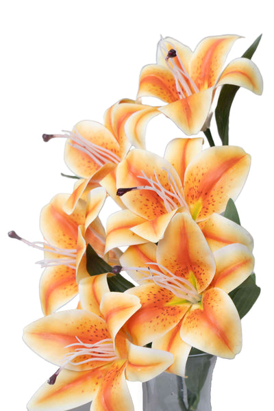 Artificial Lily Flowers for your home or office decor-Orange