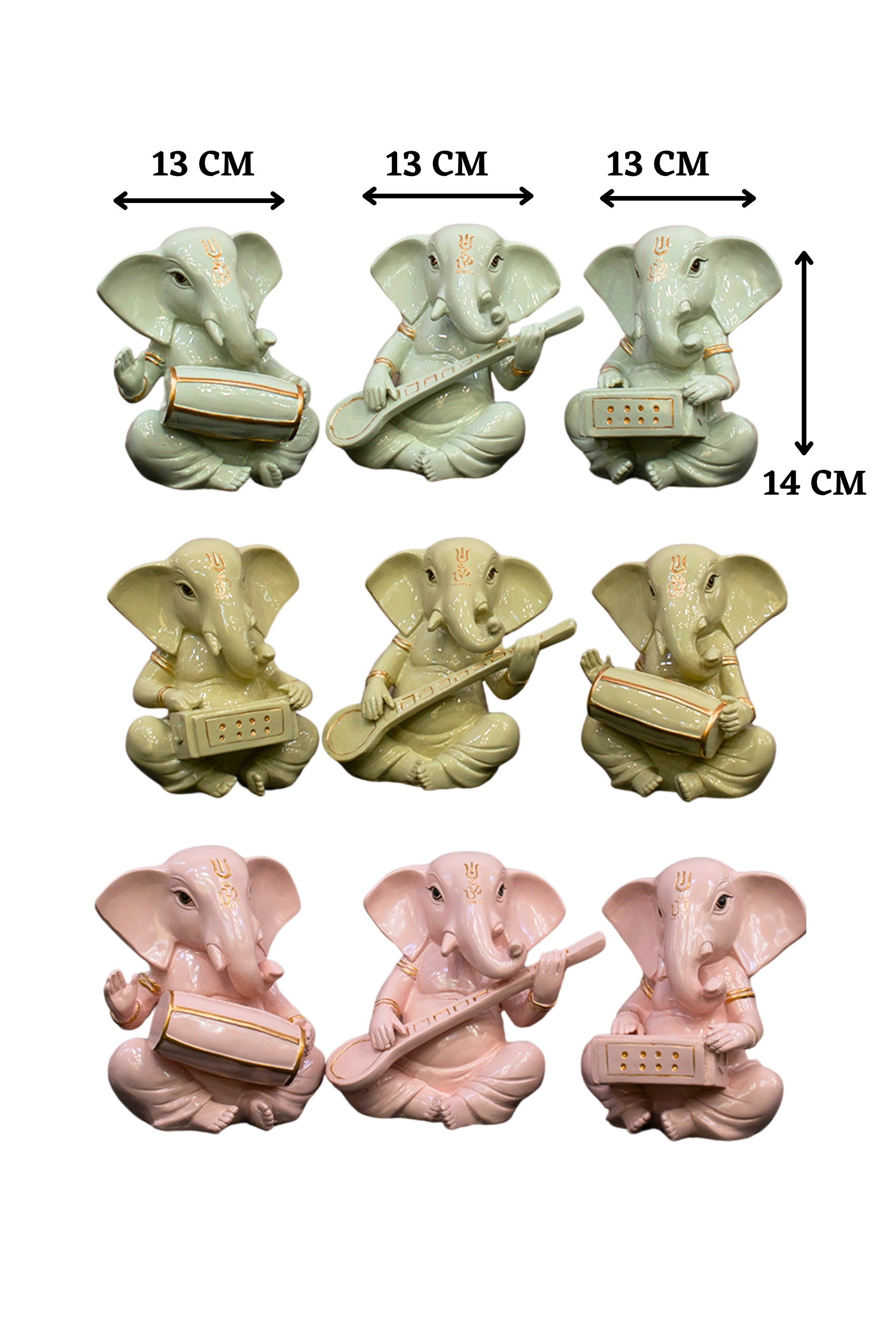 PolliNation Resin Material Trio Ganesha Set - White